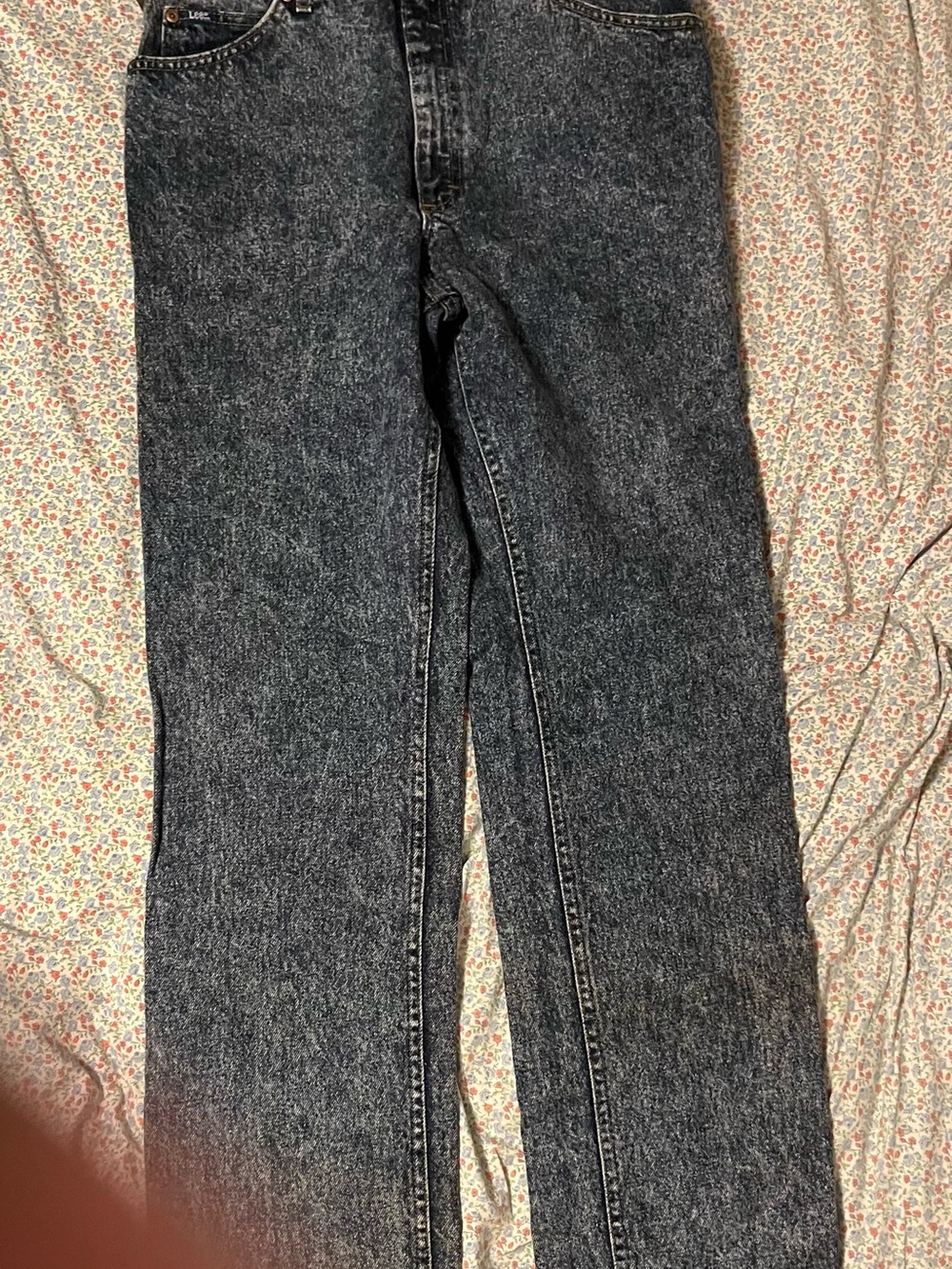 Lee Men's Slim Straight Dark Gray Acid-Wash Jeans